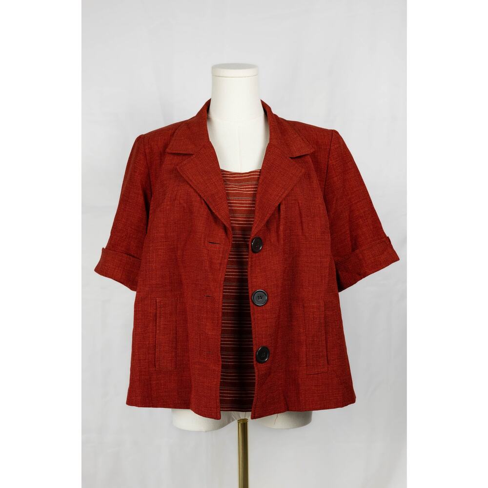 KS Collection Size 12 Jacket and Tank Top Tailored Coordinating Set Rustic Red